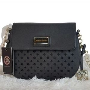 NWT CXL by Christian Lacroix Marni Chain Crossbody Purse Handbag BLACK and GOLD